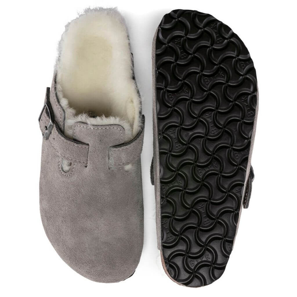 Boston Suede Shearling - Stone Coin