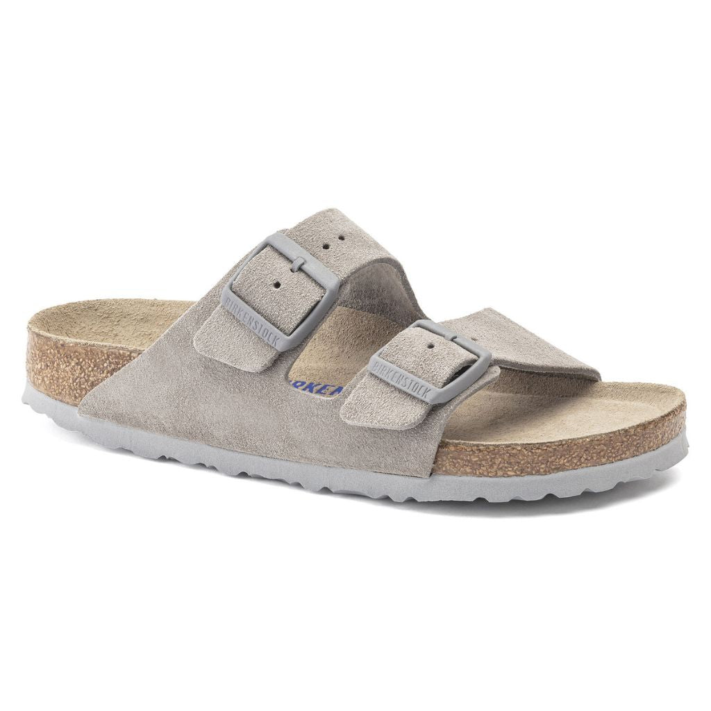 Arizona Suede Leather Soft Footbed Narrow - Stone Coin