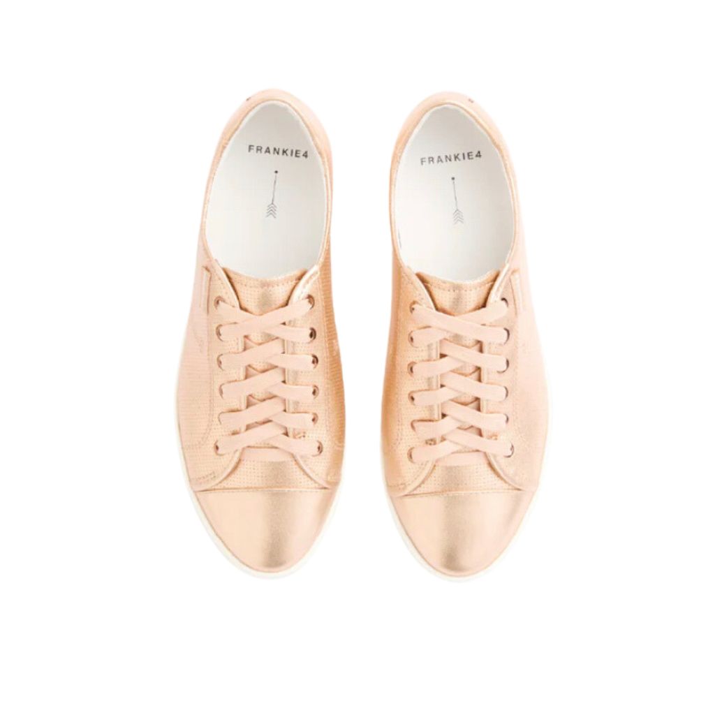 Frankie4 Nat Rose Gold Punched Sneaker Top View