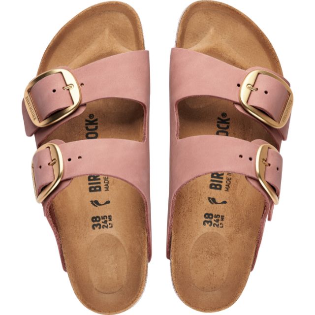 Arizona Big Buckle Nubuck Leather - Old Rose Side View