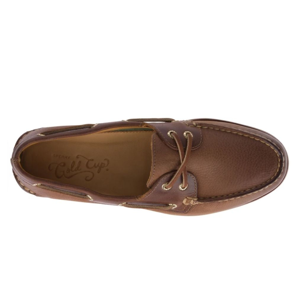 Sperry Cross Lace Boat Shoe Sperry Gold Cup A/O 2-EYE Soft Tan