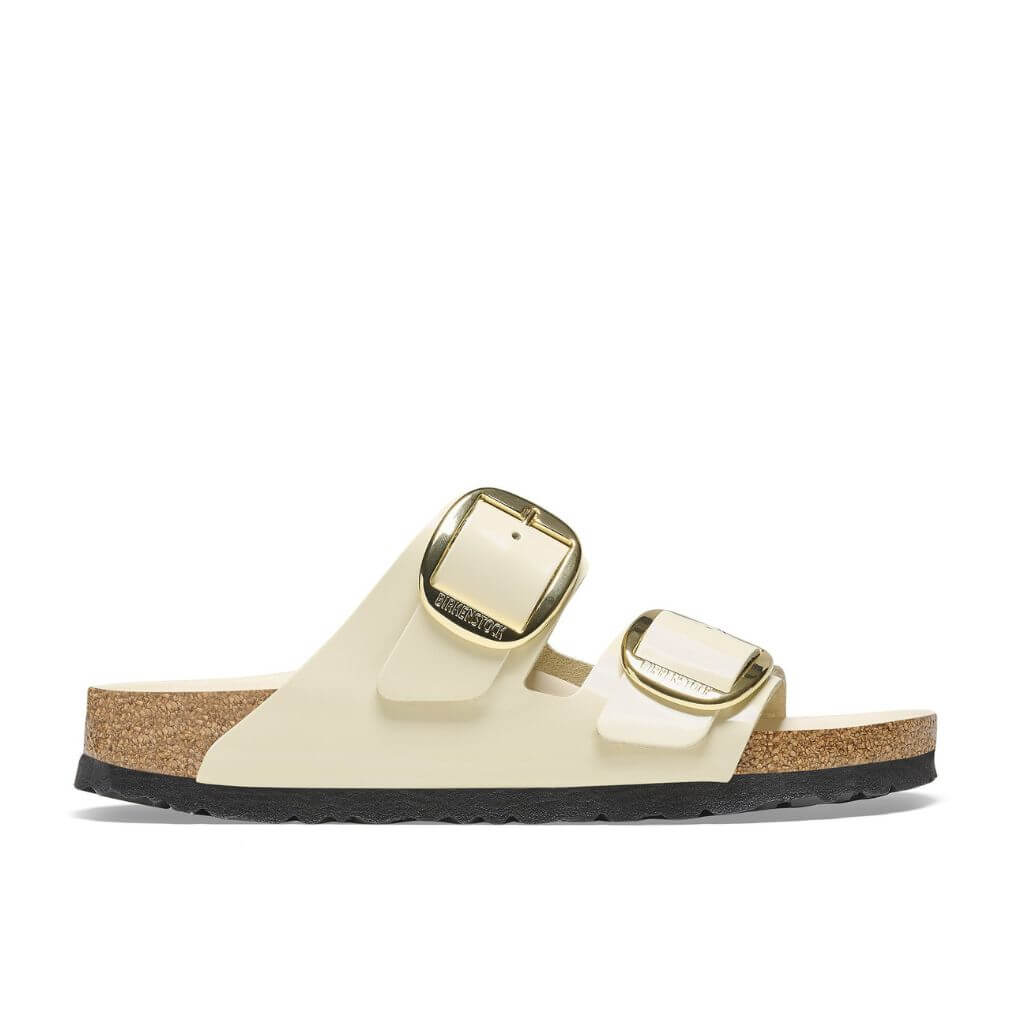 Arizona High Shine Leather Big Buckle in Ecru