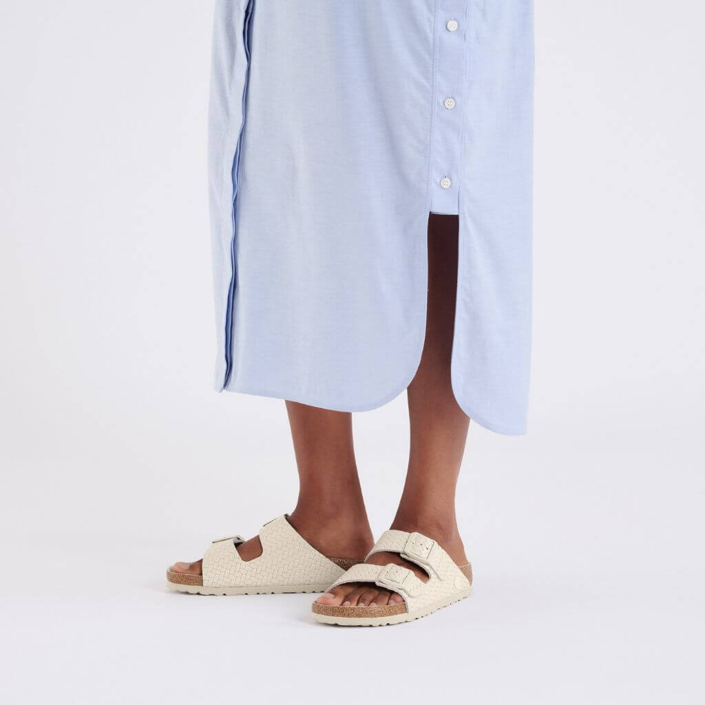 Arizona Semi Exquisite Embossed Leather in Woven Ecru