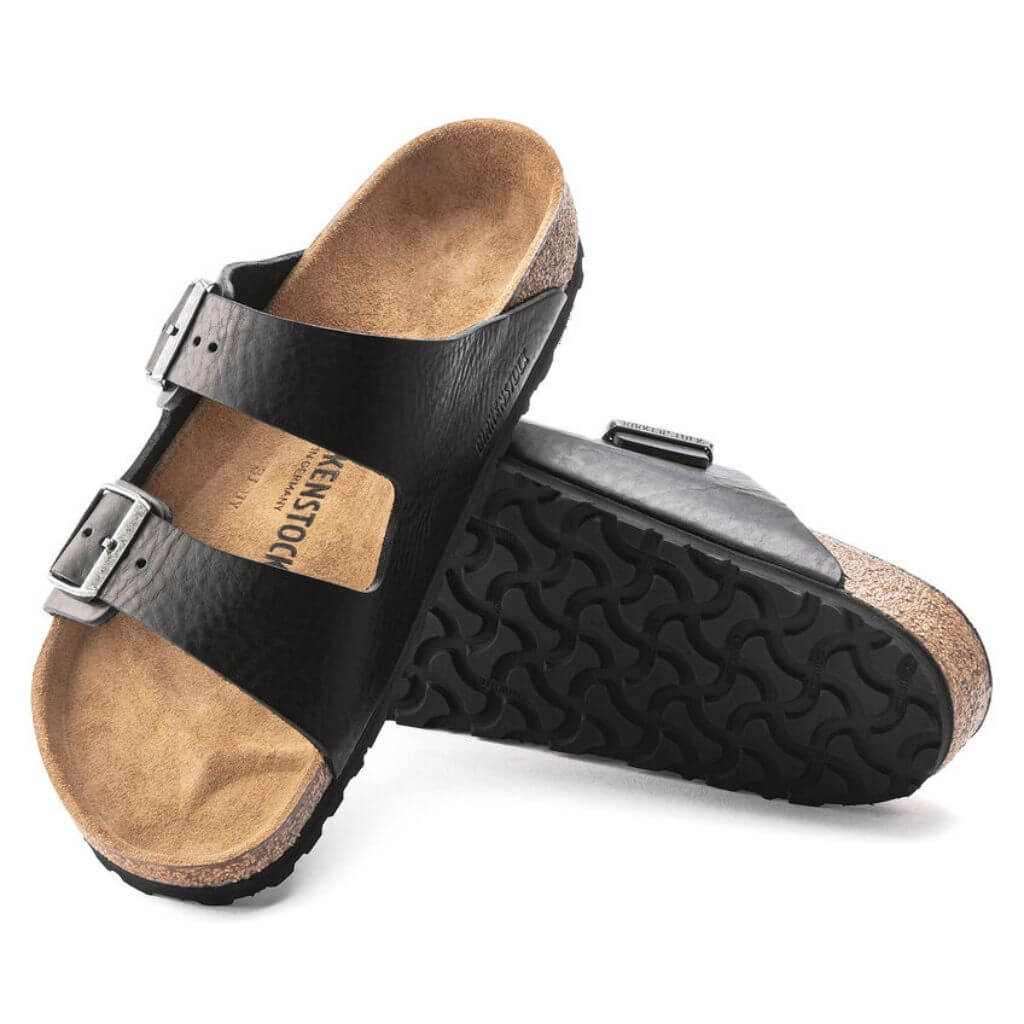 Birkenstock Arizona Leather Natural Vintage Wood - Black - 1023141