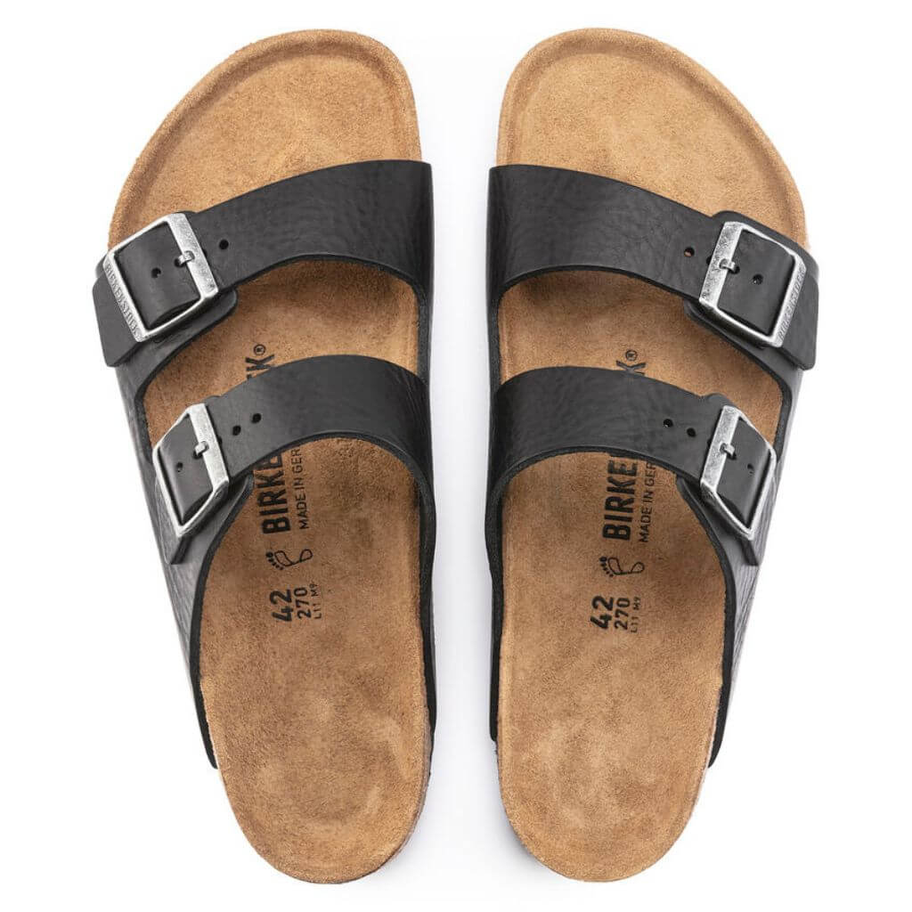Birkenstock Arizona Leather Natural Vintage Wood - Black - 1023141