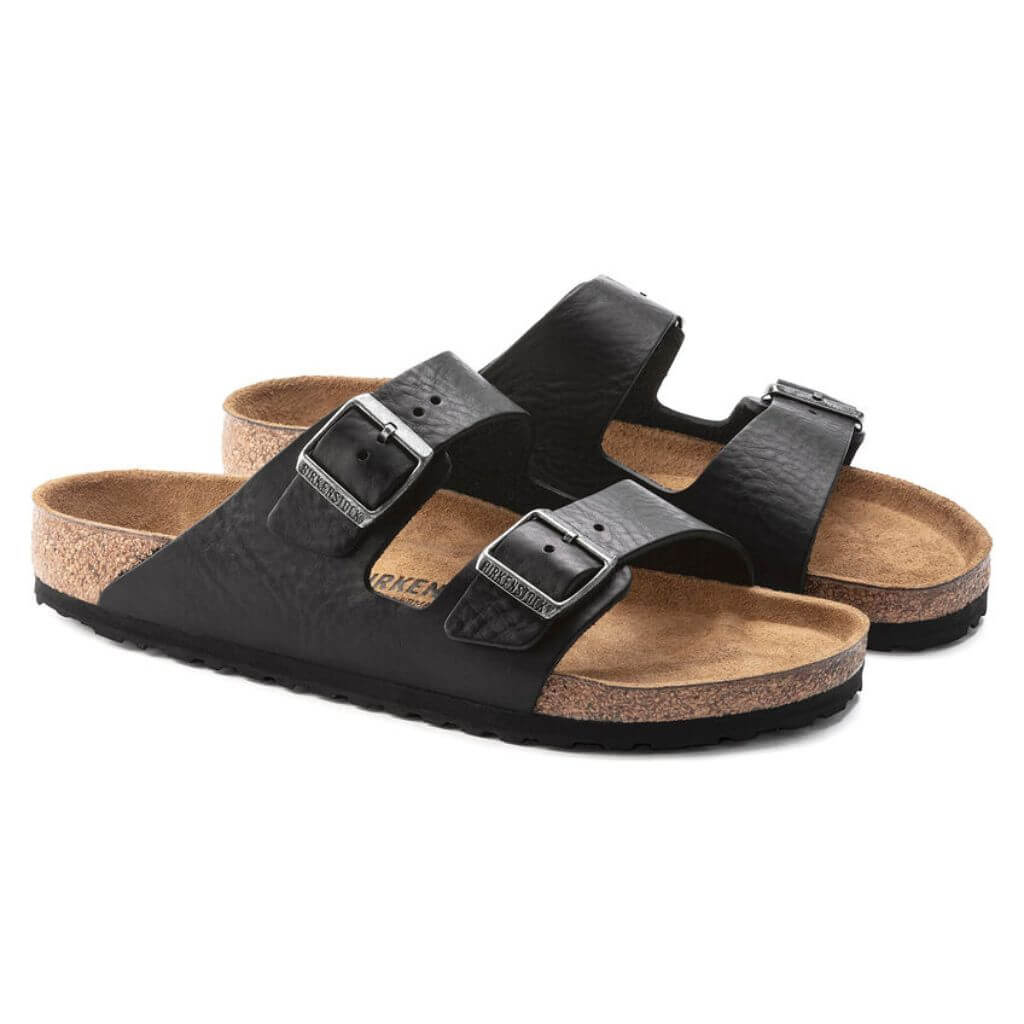 Birkenstock Arizona Leather Natural Vintage Wood - Black - 1023141