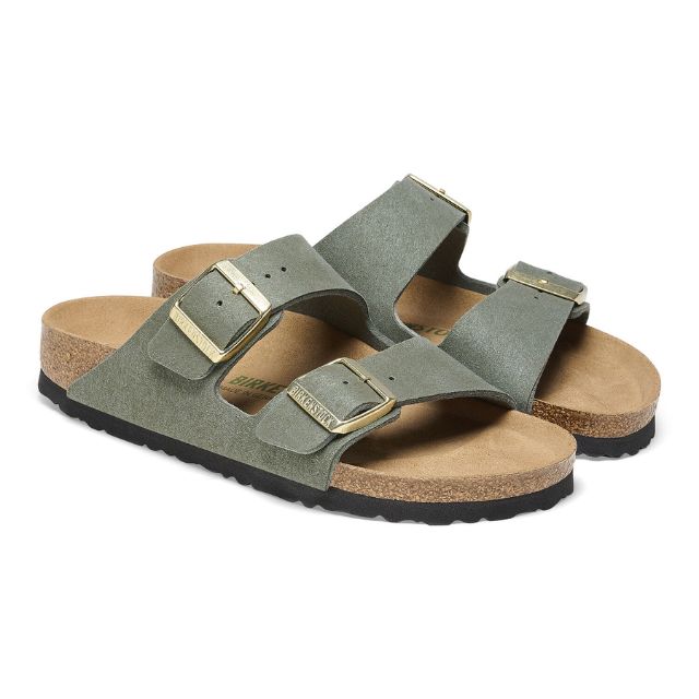 Birkenstock Arizona Vegan Suede Thyme Pair Side View