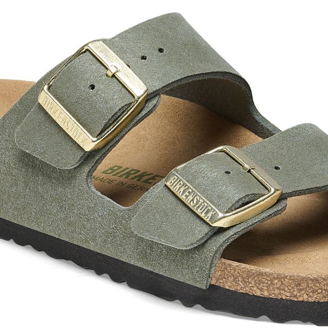 Birkenstock Arizona Vegan Suede Thyme  Close Up