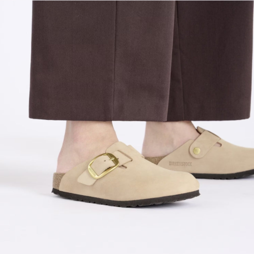 Boston Big Buckle Nubuck Leather Narrow - Sandcastle