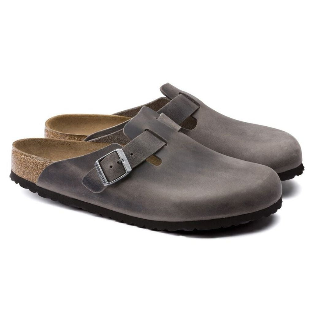 Birkenstock arizona soft footbed iron oiled leather online