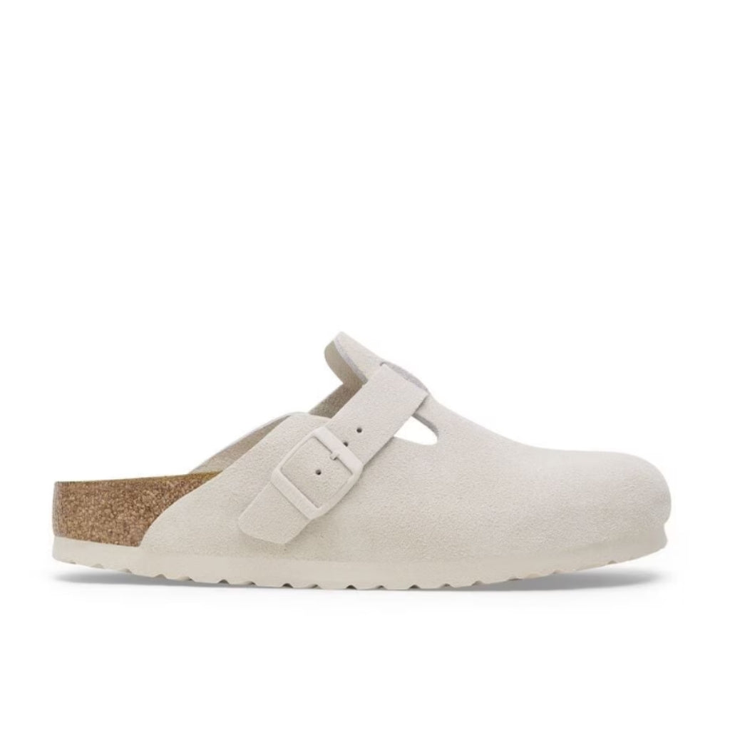 Boston Suede Soft Footbed Narrow - Antique White