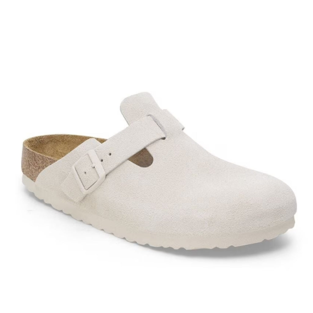 Boston Suede Soft Footbed Narrow - Antique White