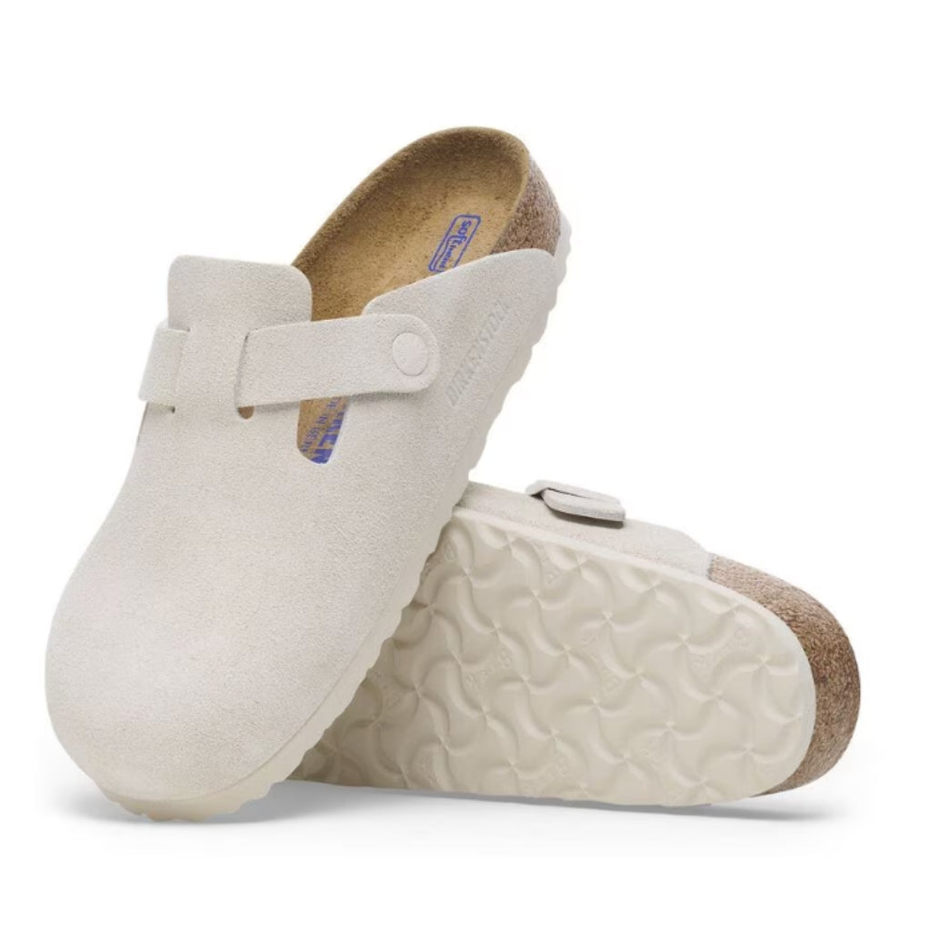 Boston Suede Soft Footbed Narrow - Antique White