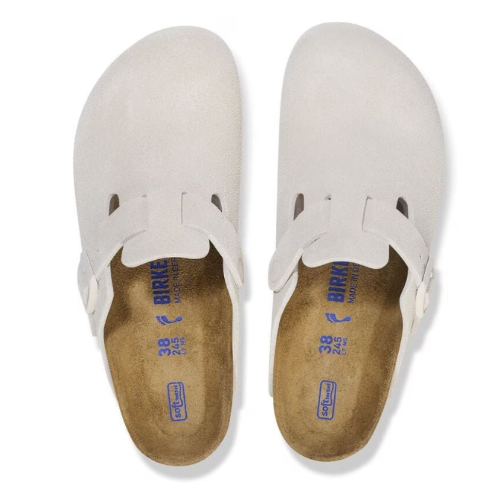 Boston Suede Soft Footbed Narrow - Antique White