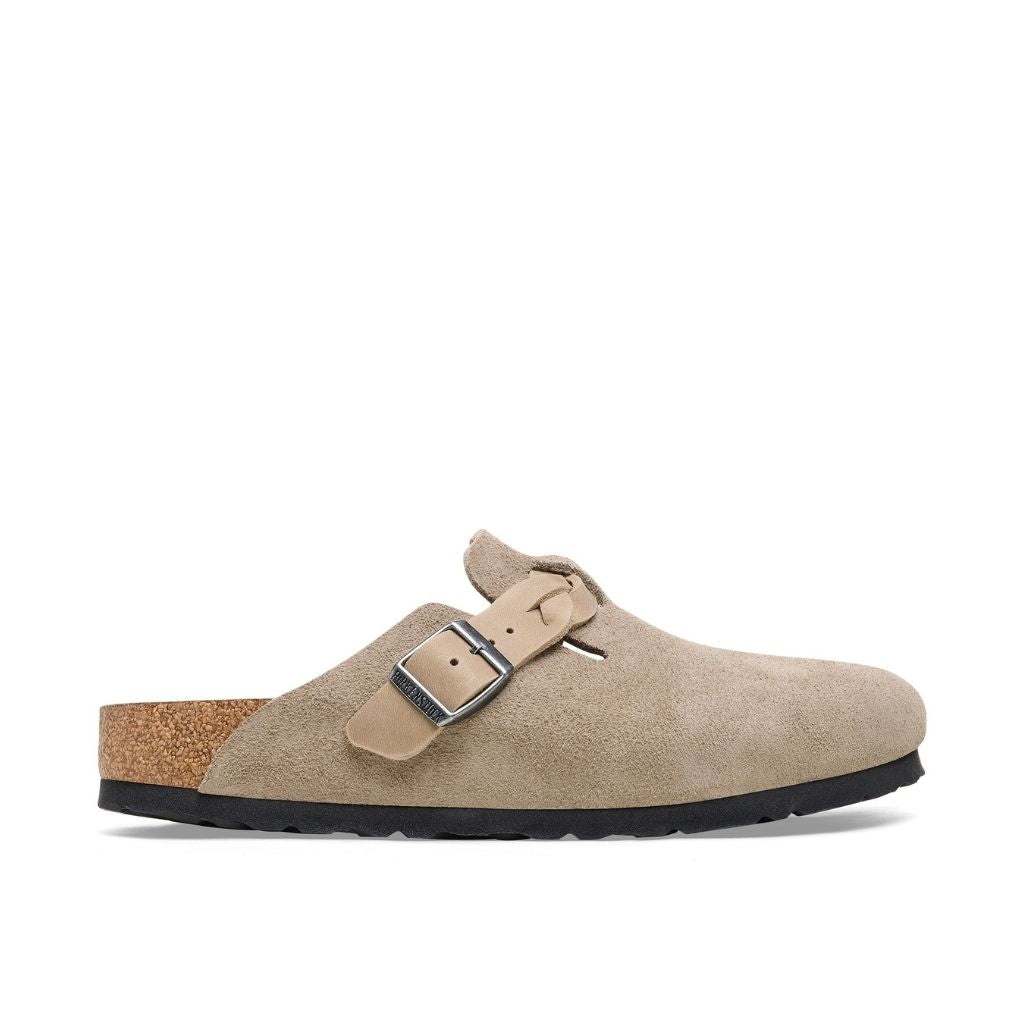 BIRKENSTOCK Boston Suede Taupe トープ Birkenstock Boston Suede Braided Narrow - Taupe