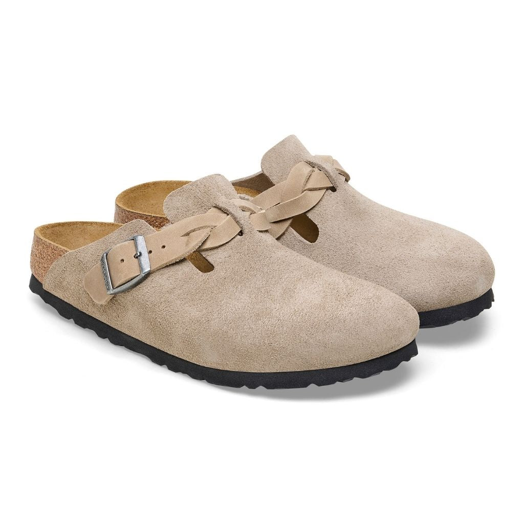 Boston Suede Braided Narrow - Taupe