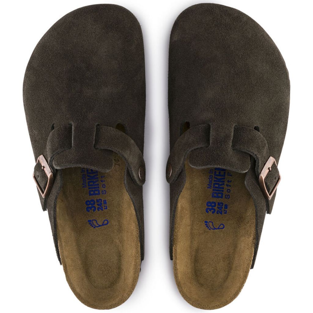 Birkenstock Boston Suede Soft Footbed - Mocca | Footgear