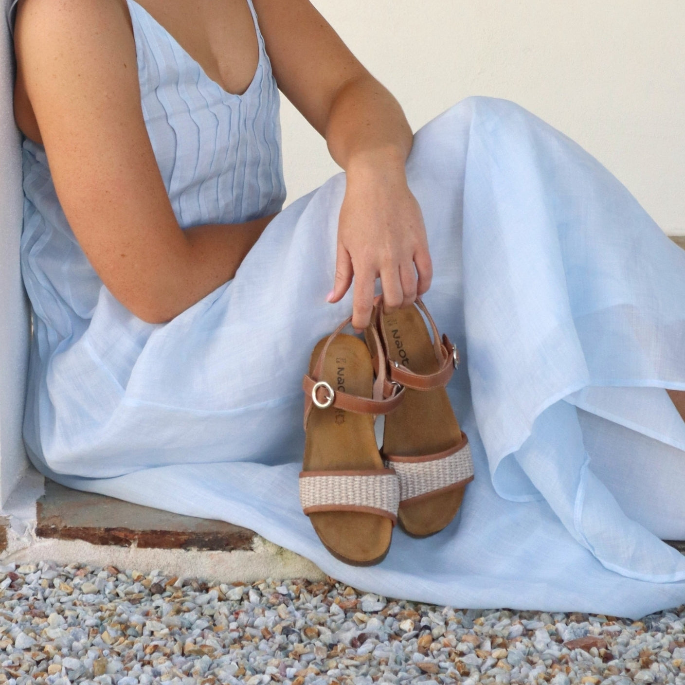 NAOT Women's Cecile Sandal - Anatomic Cork Footbed, Adjustable Strap, APMA Accepted (1.5" Heel)