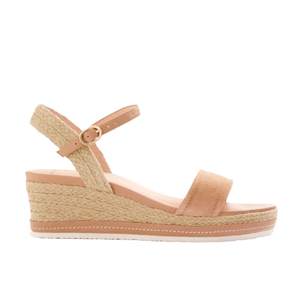 Harlow camel suede side view