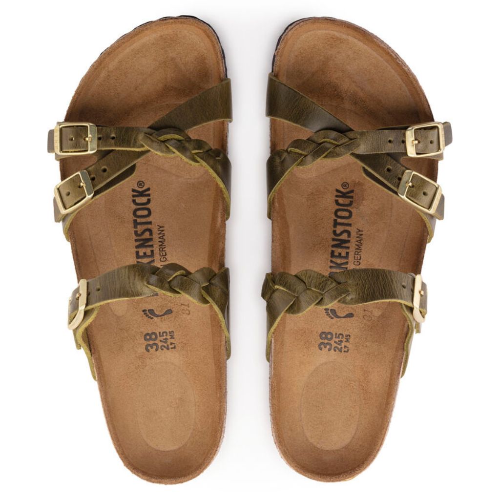 Birkenstock Franca Braided Leather - Green Olive | Footgear
