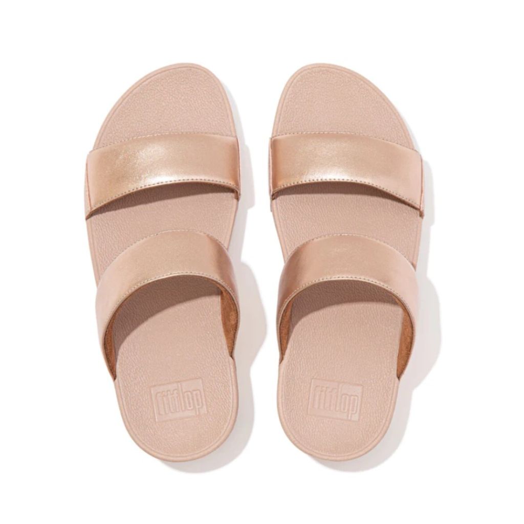 FitFlop Lulu Leather Slide - Rose Gold | Footgear