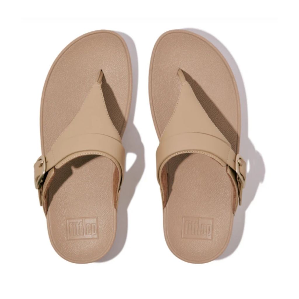 Lulu Adjustable Toe Post Thong - Latte Beige