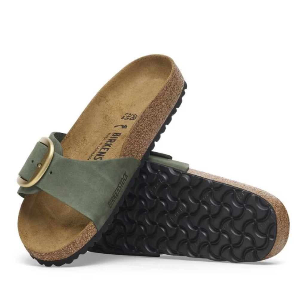 Madrid Big Buckle Nubuck Leather Narrow - Thyme