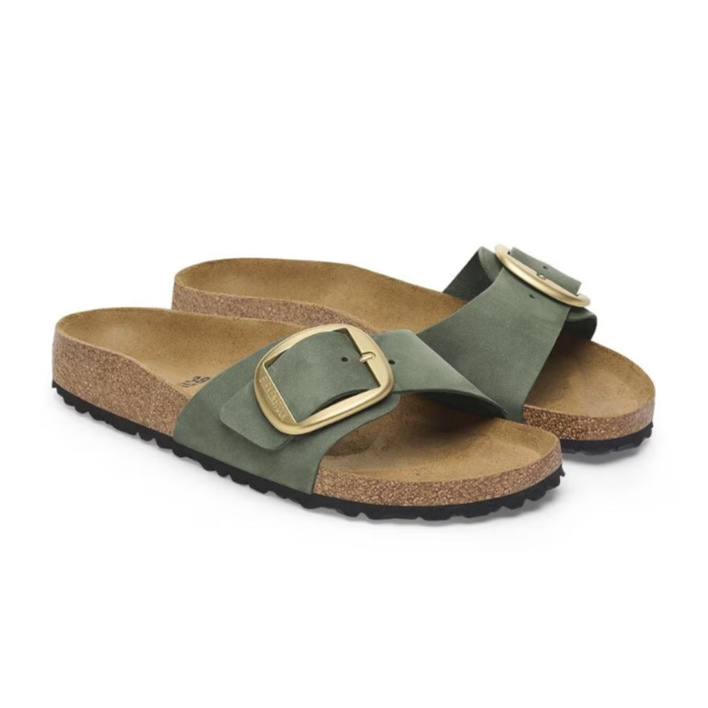 Madrid Big Buckle Nubuck Leather Narrow - Thyme