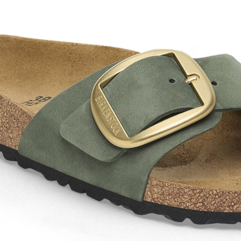 Madrid Big Buckle Nubuck Leather Narrow - Thyme