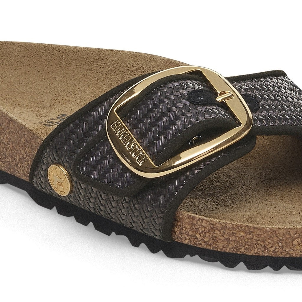 Madrid Big Buckle Textile - Raffia Black