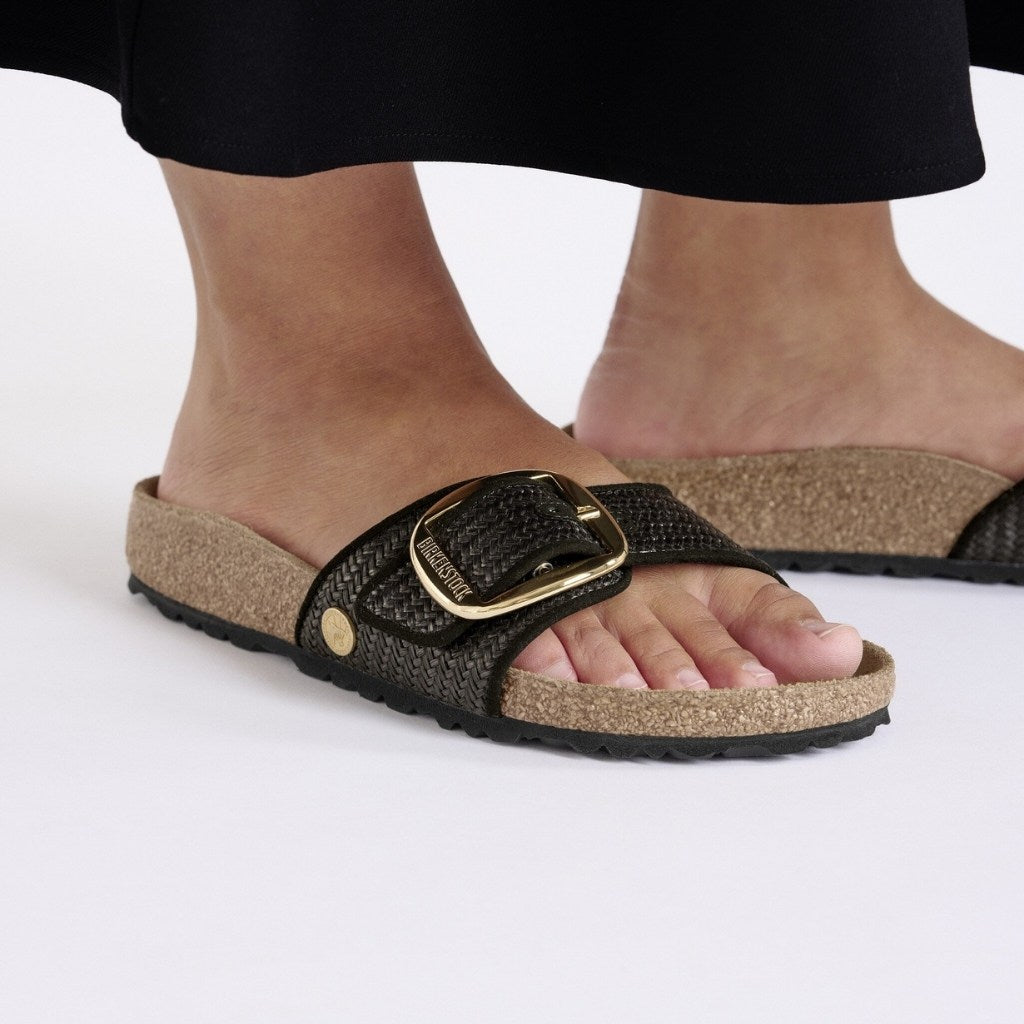 Madrid Big Buckle Textile - Raffia Black