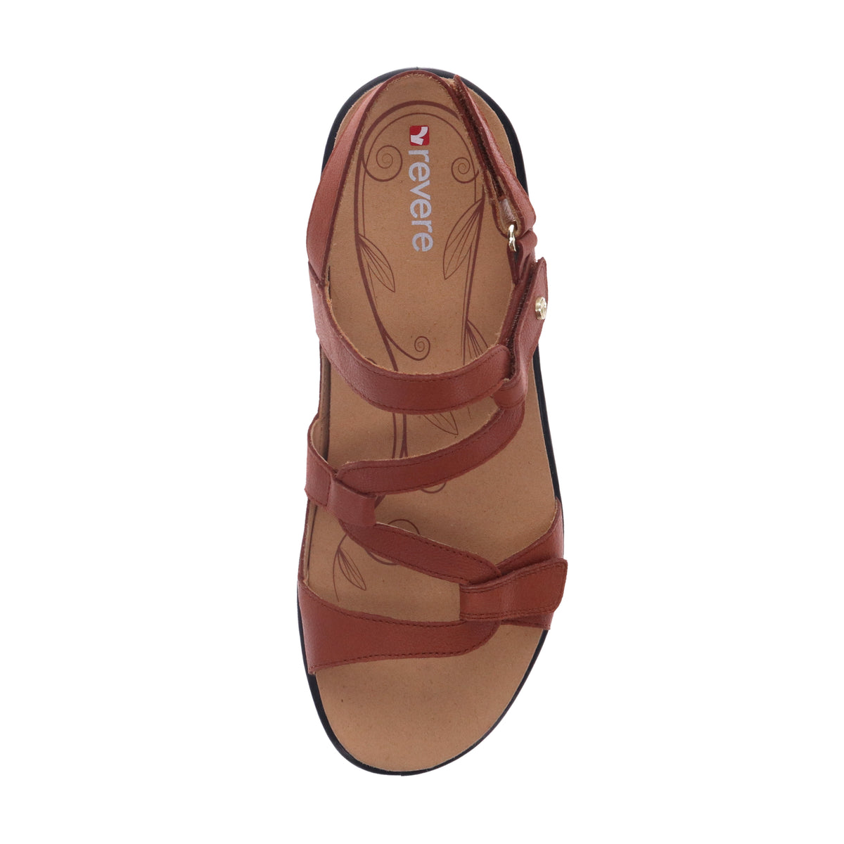 Revere Womens Miami Sandal (Wide Fit) - Cognac - MIAMIWIDE-COG