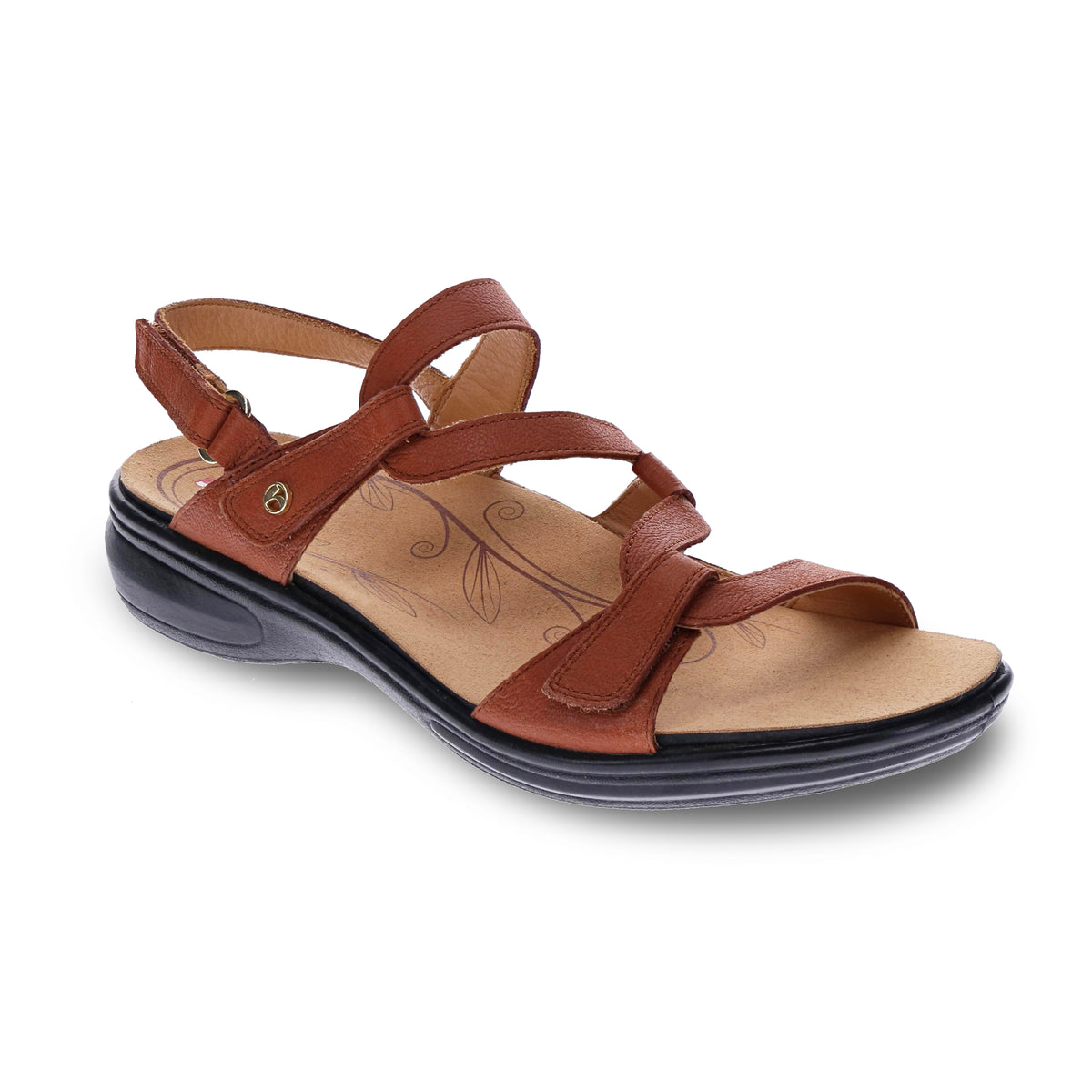 Revere Womens Miami Sandal (Wide Fit) - Cognac - MIAMIWIDE-COG