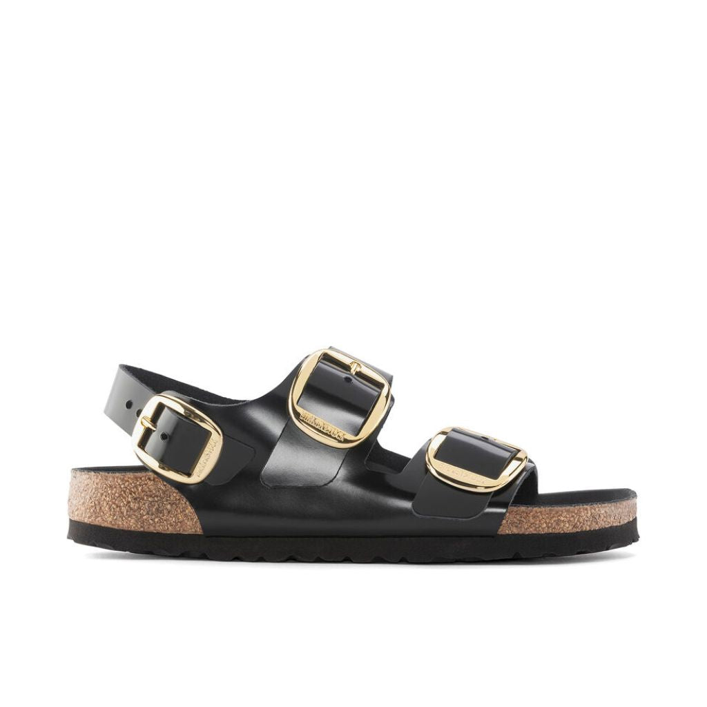 Birkenstock Milano High Shine Leather Big Buckle - Black