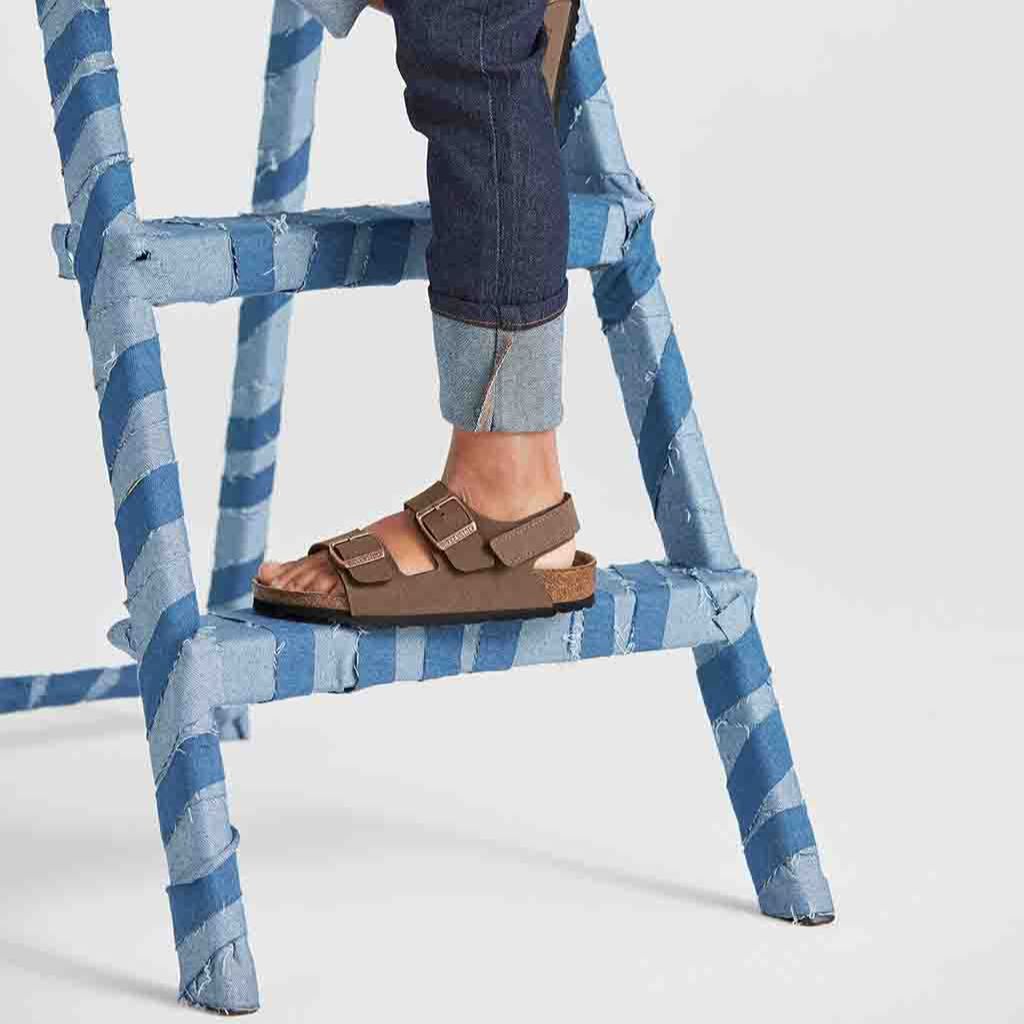 Birkenstock Milano BirkiBuc Kids Narrow - Mocca | Footgear 