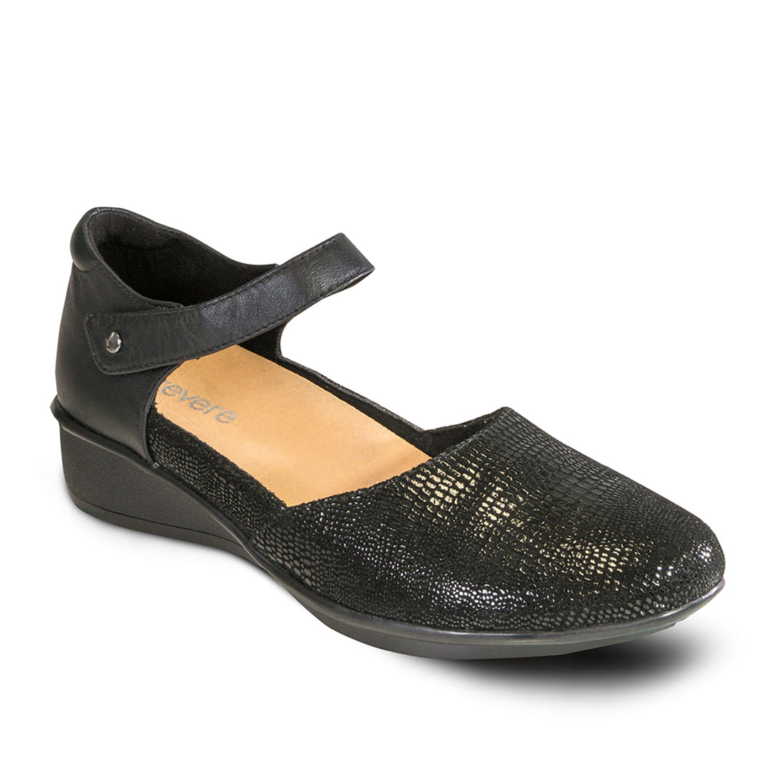 Osaka Wide Mary Jane - Black/Black Lizard