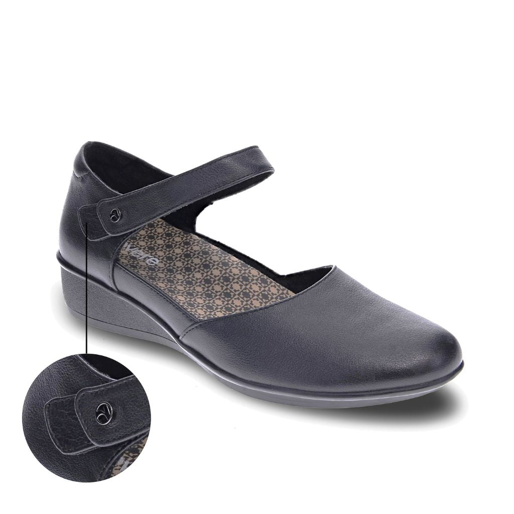 Revere Osaka Mary Jane Black French Side View