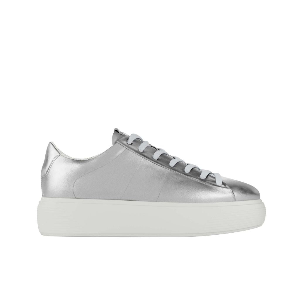 Silver metallic platform sneakers hotsell