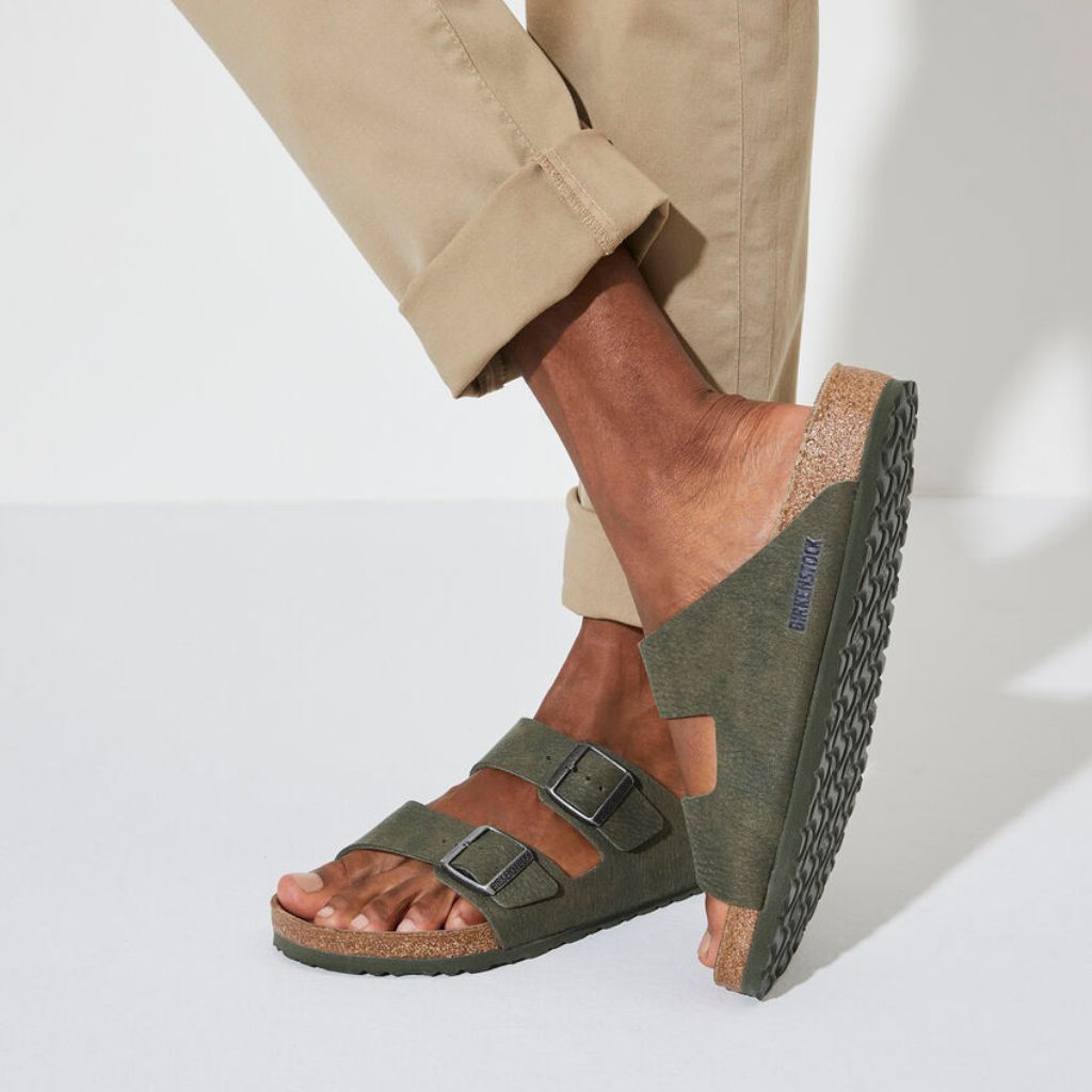 Birkenstock Arizona Vegan BirkiBuc Desert Dust - Thyme | Footgear