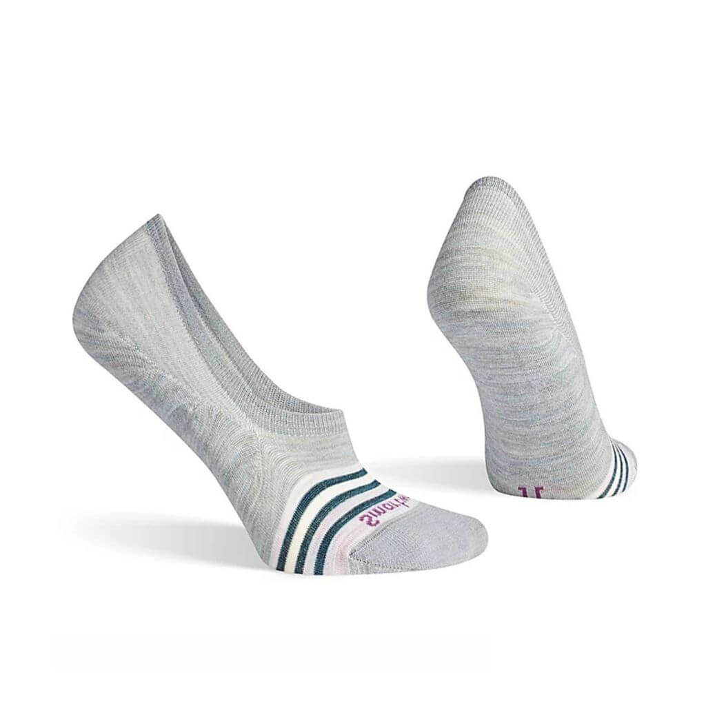 Smartwool Womens Everyday Striped No Show Socks - Lunar Grey | Footgear