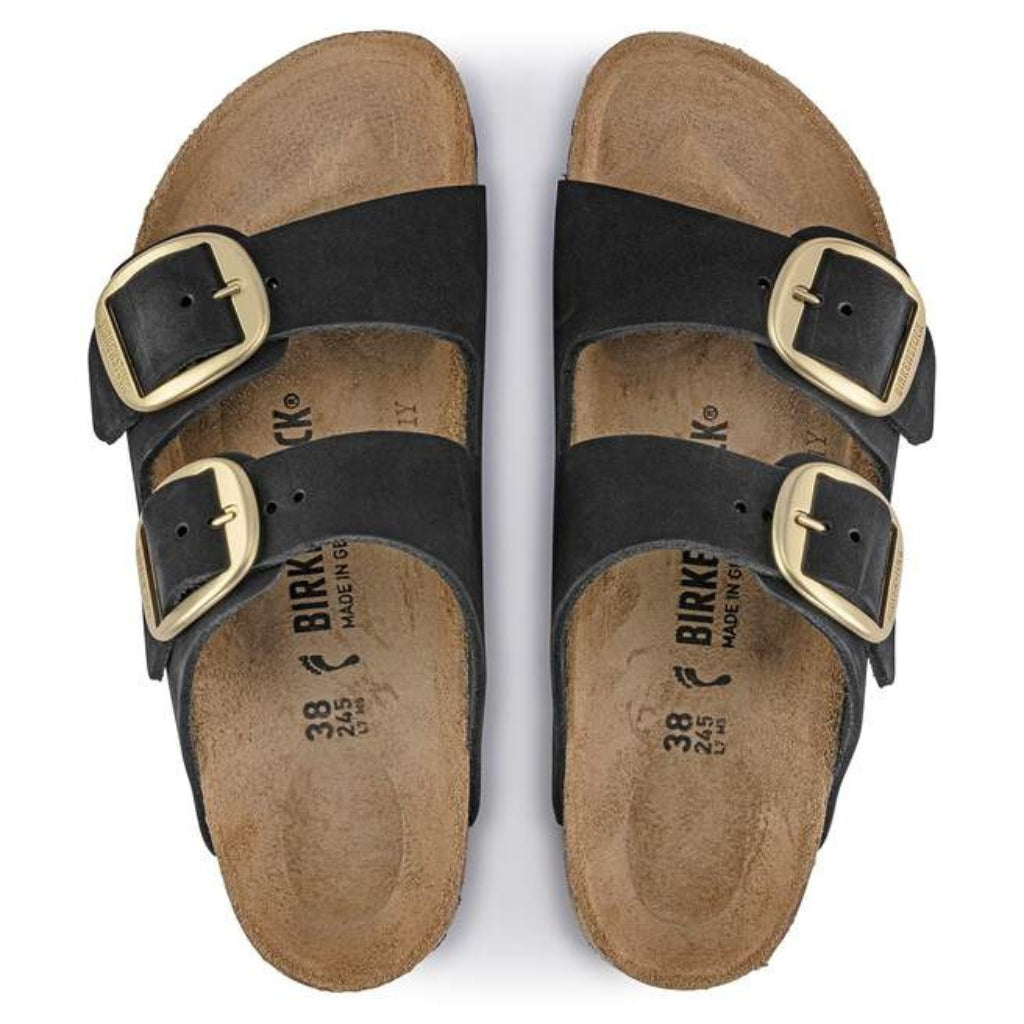 Arizona Big Buckle Nubuck Leather Narrow - Black
