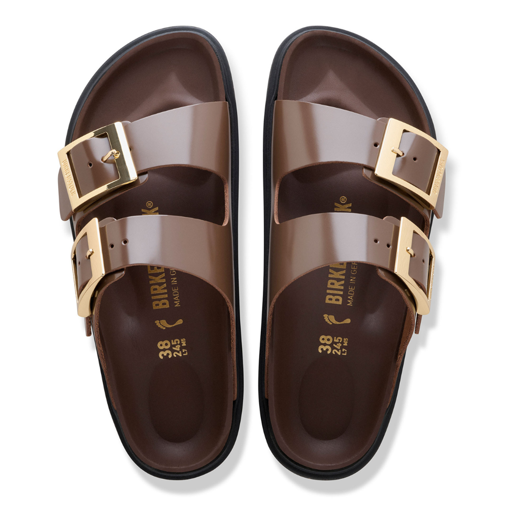 Arizona High Shine Leather Droplet Buckle - Carafe Natural