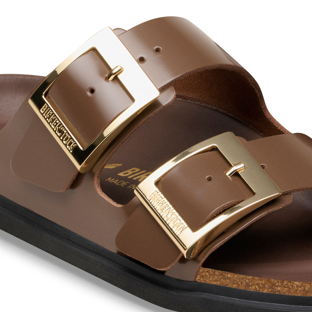 Arizona High Shine Leather Droplet Buckle - Carafe Natural