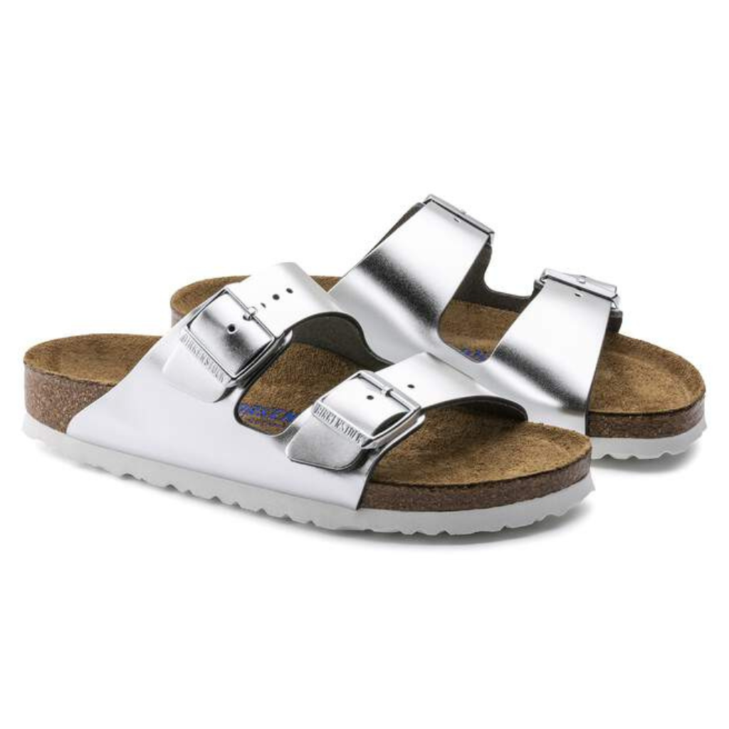 Arizona Leather Soft Footbed - Metallic Silver
