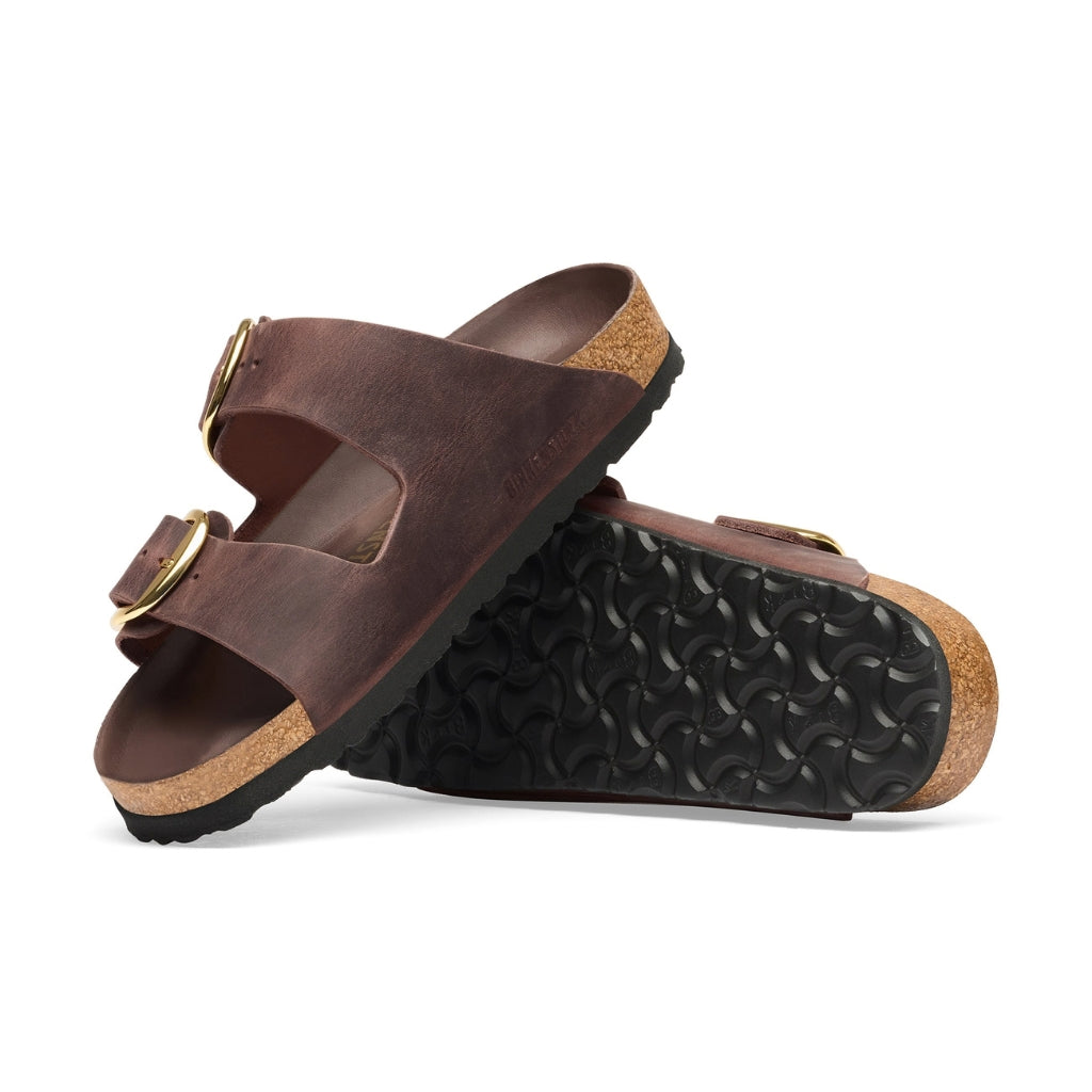 Arizona Oiled Leather Big Buckle Narrow - Habana