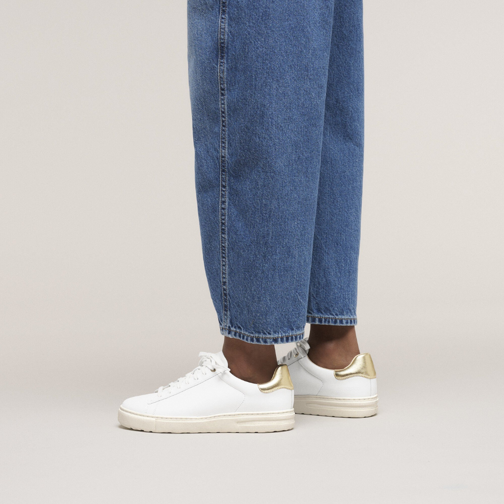 Bend Lace Leather - White/Metallic Gold