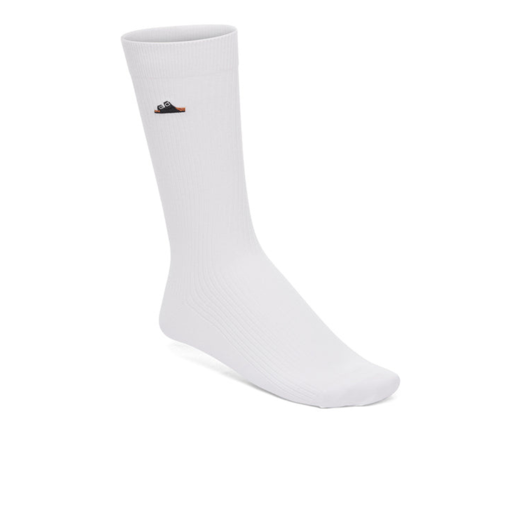 Cotton Ribbed Socks - White