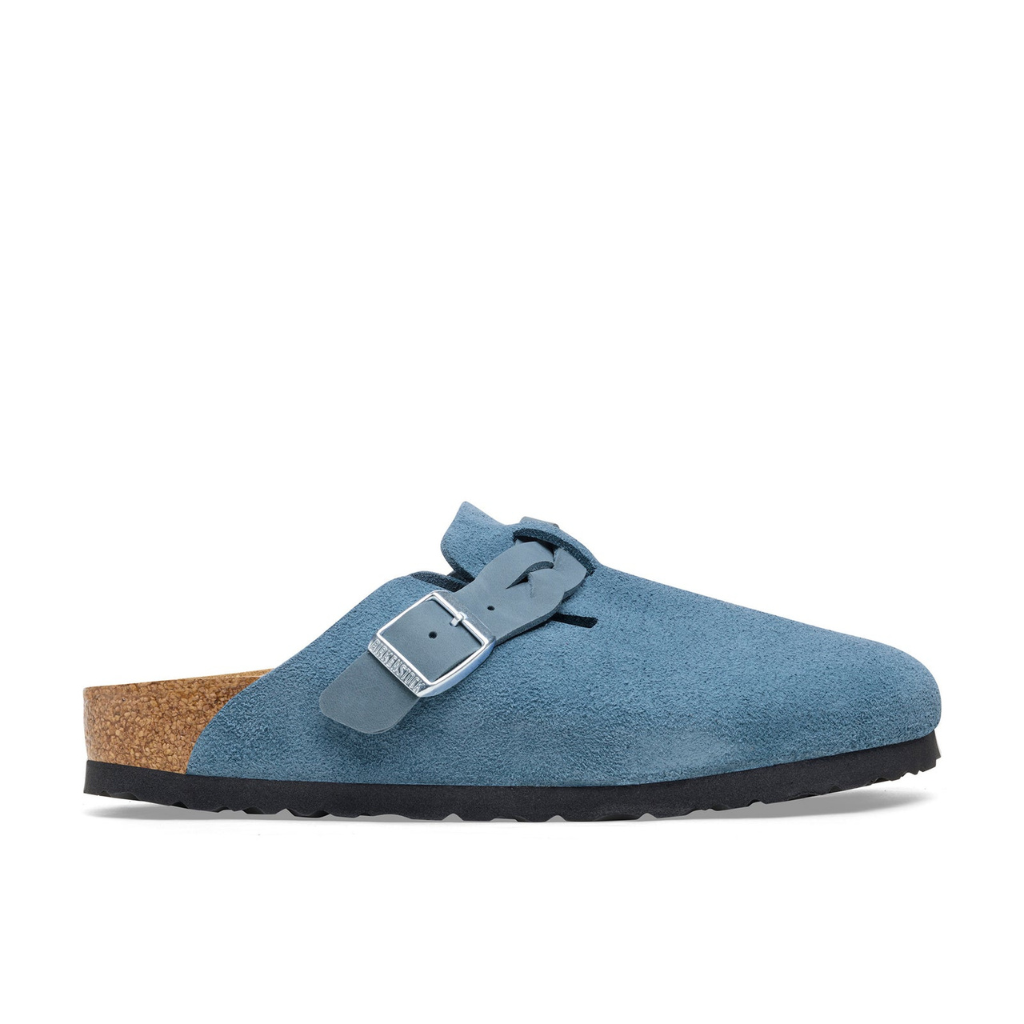 Birkenstock Boston Braided Suede Leather Narrow - Elemental Blue- 1026659