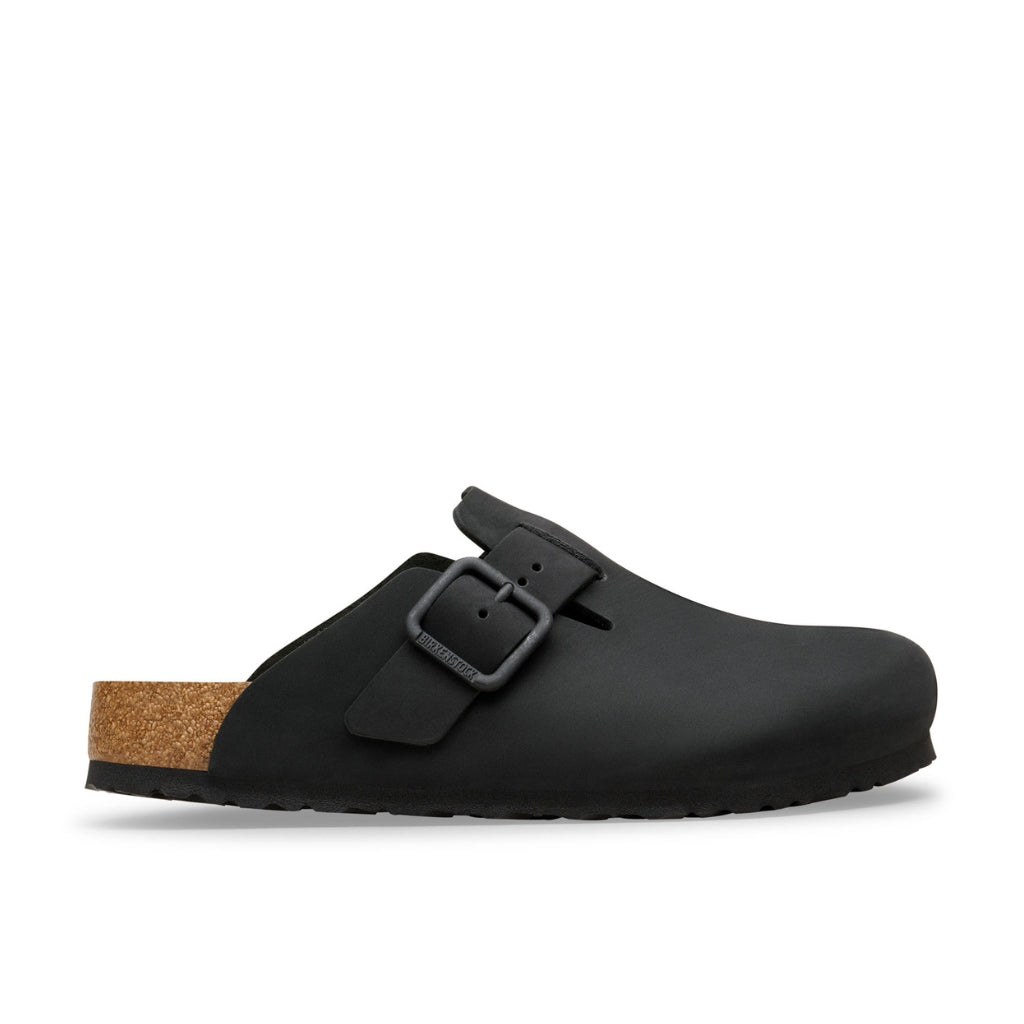 Boston Nubuck Leather Wire Buckle - Black