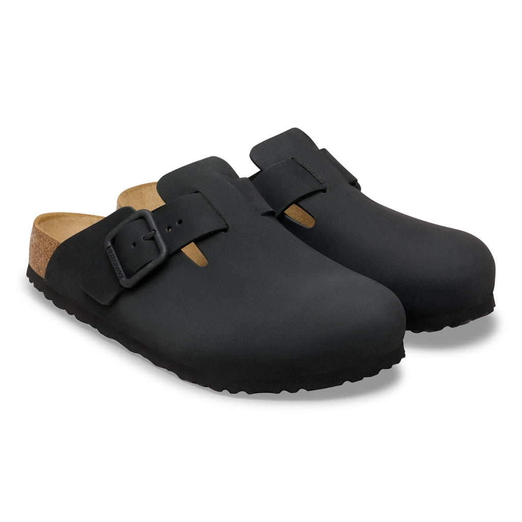 Boston Nubuck Leather Wire Buckle - Black